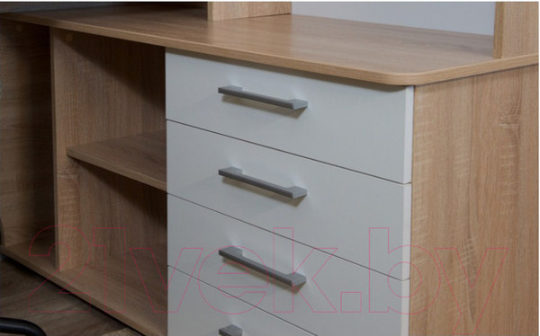 Изображение товара Письменный стол Империал Гарвард ПР 130x120 (дуб сонома/белый)