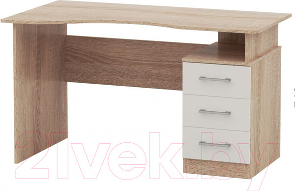 Изображение товара Письменный стол Империал Гарвард 3ящ ЛВ 130 (дуб сонома/белый)