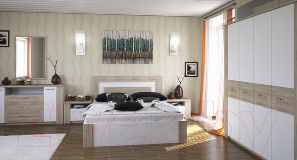 Изображение товара Прикроватная тумба MySTAR Вирджиния 100.1803 левый (дуб бонифаций/белый)