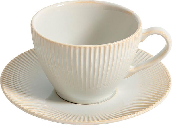 Изображение товара Чашка с блюдцем AksHome Aurora 200мл (фарфор/айвори)