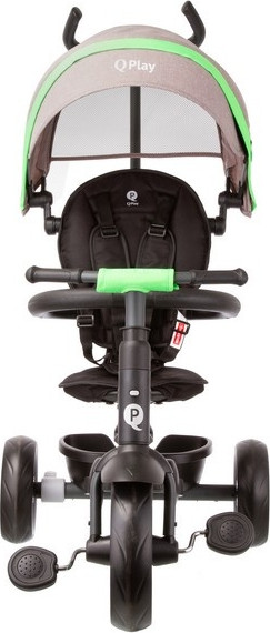 Изображение товара Трехколесный велосипед с ручкой QPlay Star1GG (серо-зеленый)