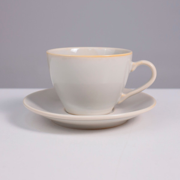 Изображение товара Чашка с блюдцем AksHome Opalus 200мл (фарфор/айвори)
