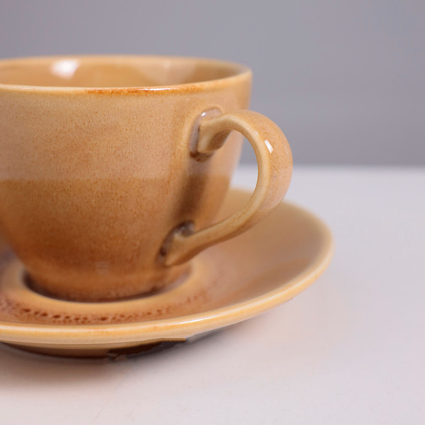 Изображение товара Чашка с блюдцем AksHome Opalus 200мл (фарфор/пшеничный)