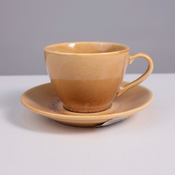 Изображение товара Чашка с блюдцем AksHome Opalus 200мл (фарфор/пшеничный)