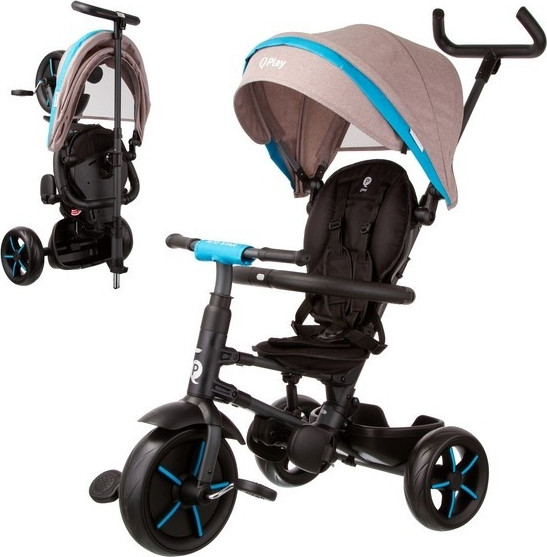 Изображение товара Трехколесный велосипед с ручкой QPlay Star1GB (серо-голубой)