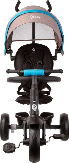 Изображение товара Трехколесный велосипед с ручкой QPlay Star1GB (серо-голубой)