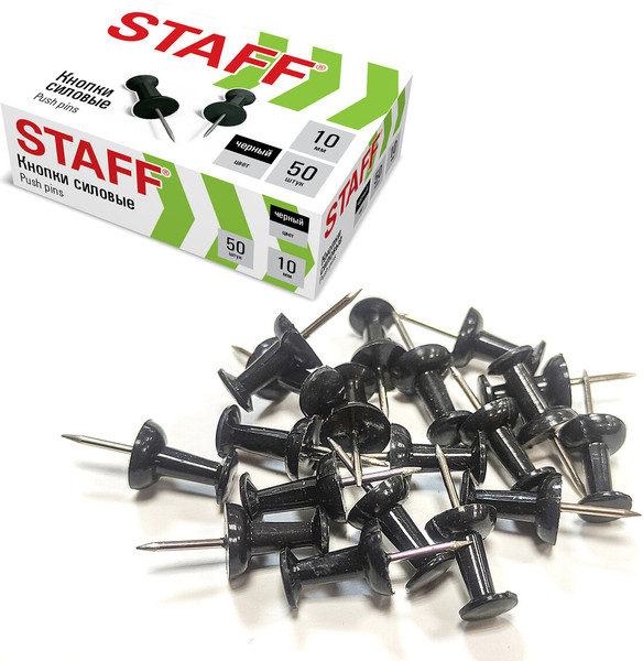 Изображение товара Кнопки канцелярские Staff 271320 (50шт, черный)