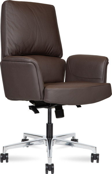 Изображение товара Кресло офисное Norden Bonno LB / HD-2204-3 L LB (коричневая кожа/алюминиевая база)