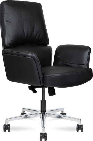 Изображение товара Кресло офисное Norden Bonno LB / HD-2204-1 L LB (черная кожа/алюминиевая база)