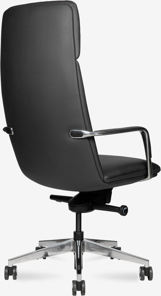 Изображение товара Кресло офисное Norden Neo / HD-2218-1 H (черная кожа/алюминиевая база)