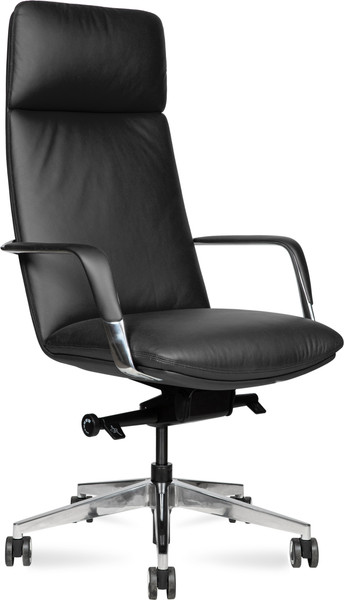 Изображение товара Кресло офисное Norden Neo / HD-2218-1 H (черная кожа/алюминиевая база)