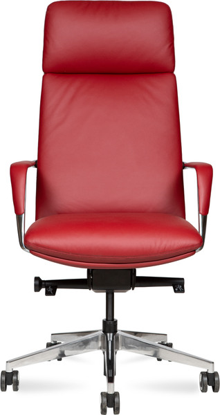 Изображение товара Кресло офисное Norden Neo / HD-2218-6 H (красная кожа/алюминиевая база)