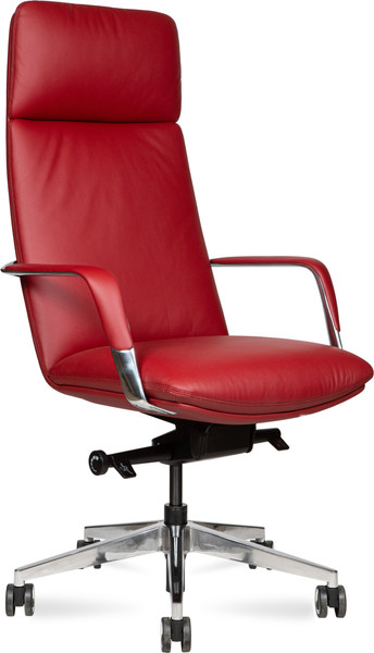 Изображение товара Кресло офисное Norden Neo / HD-2218-6 H (красная кожа/алюминиевая база)