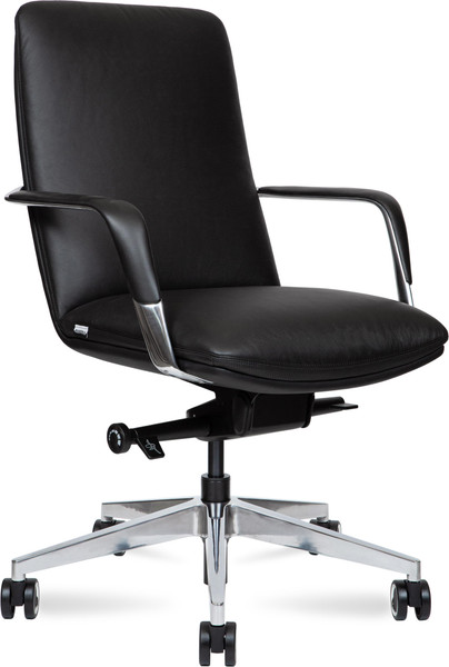 Изображение товара Кресло офисное Norden Neo LB / HD-2218-1 L LB (черная кожа/алюминиевая база)