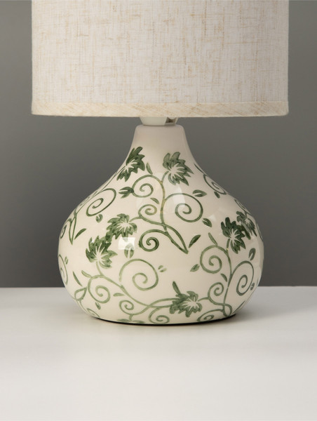 Изображение товара Прикроватная лампа BayerLux Цветочный узор / 10841043 (белый/зеленый)