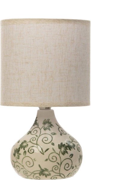 Изображение товара Прикроватная лампа BayerLux Цветочный узор / 10841043 (белый/зеленый)