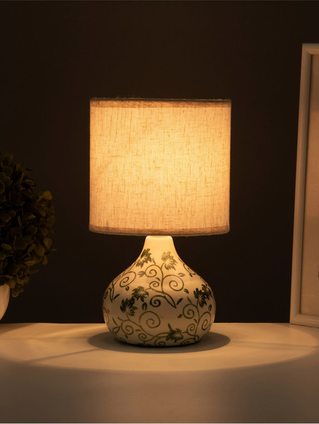 Изображение товара Прикроватная лампа BayerLux Цветочный узор / 10841043 (белый/зеленый)