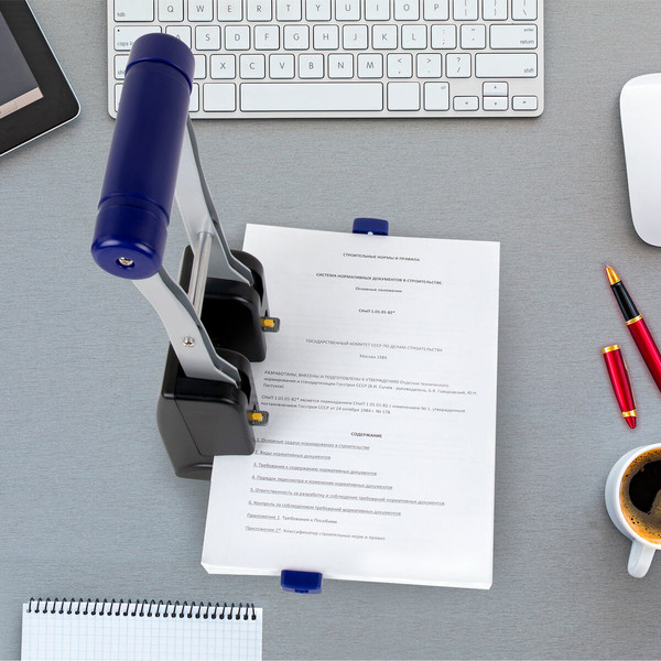 Изображение товара Дырокол Brauberg Extra Heavy Duty / 272721 (черный/синий)