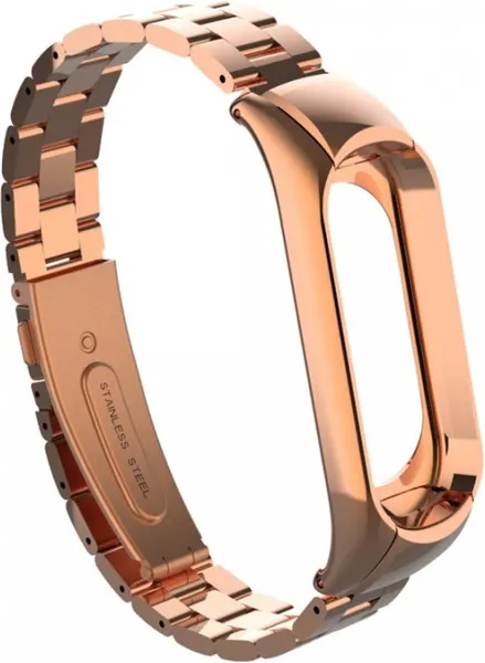 Изображение товара Ремешок для умных часов Bingo Stainless для Xiaomi Mi Band 3/4 (розовое золото)