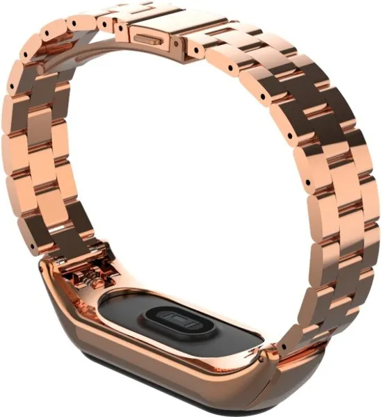 Изображение товара Ремешок для умных часов Bingo Stainless для Xiaomi Mi Band 3/4 (розовое золото)