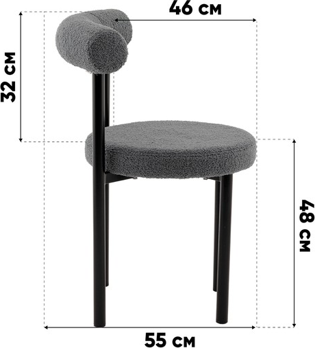 Изображение товара Стул Stool Group Флорео / vd-floreo-fl-grey (букле темно-серый)