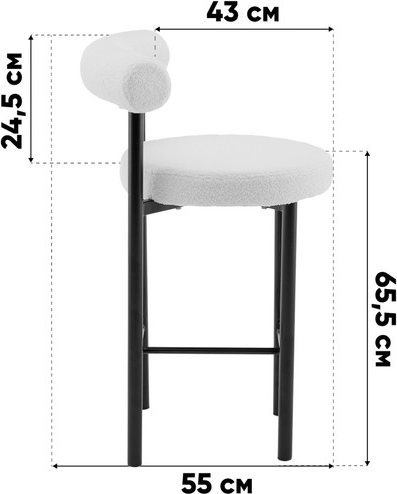 Изображение товара Стул барный Stool Group Флорео / vd-plb-floreo-fl-milk (букле молочный)