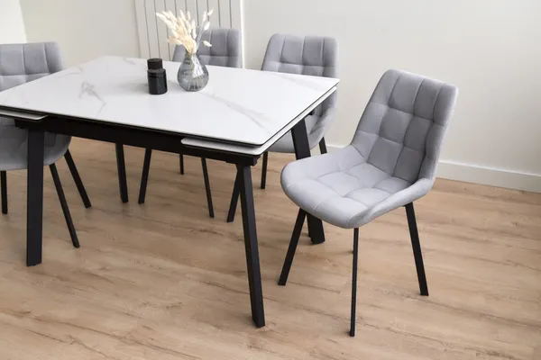 Изображение товара Обеденный стол Notta Норман 120-180х80 (snow alpin white/black)