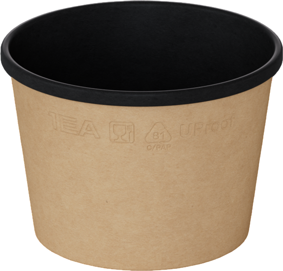 Изображение товара Набор одноразовых контейнеров 1EA OneBowl UP bottom OBbot380/BL (380мл, черный)