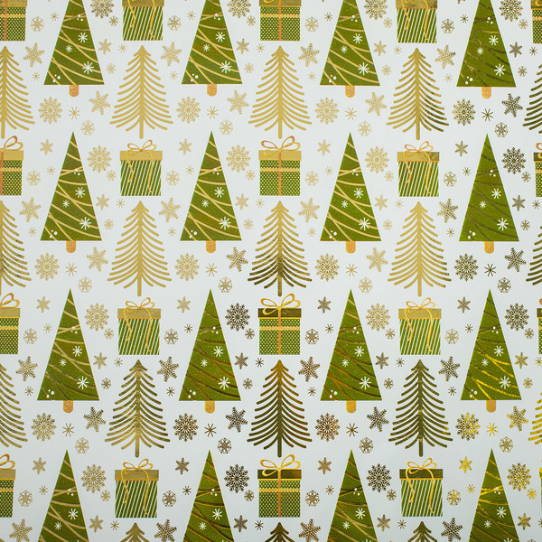 Изображение товара Набор бумаги для оформления подарков Золотая сказка Новогодняя / 592187 (3шт)