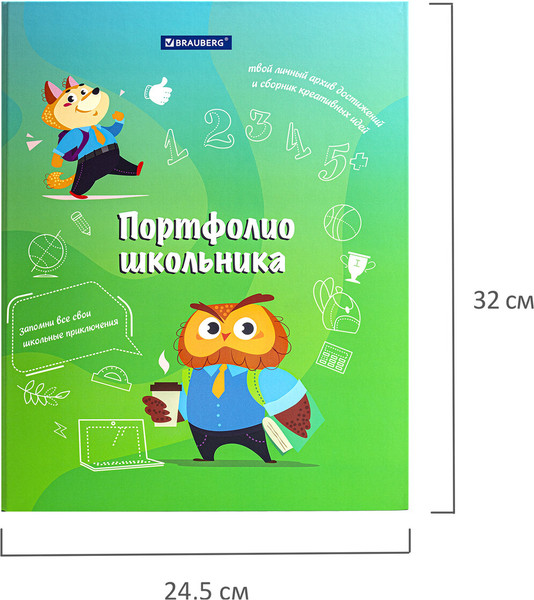 Изображение товара Папка адресная Brauberg Kids. Портфолио школьника. Отличник / 115240