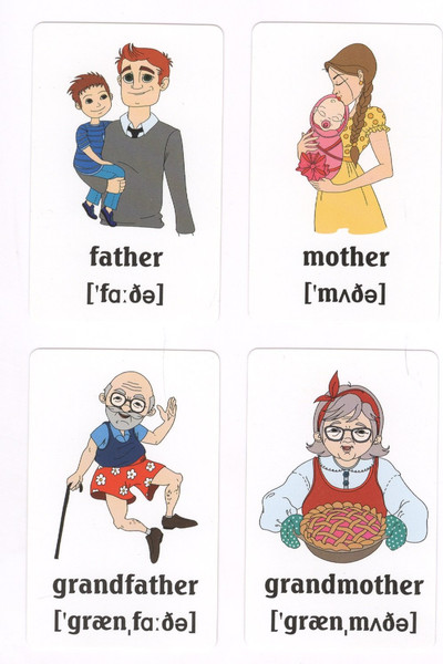 Изображение товара Развивающие карточки Улыбка Семья и друзья. Учим английские слова (4607929347702)