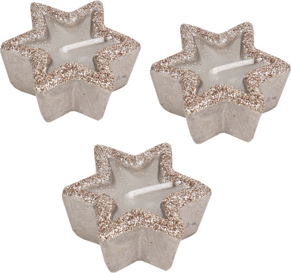 Изображение товара Набор свечей Darvish Звездочки / DV-H-2072 (3шт, серебристый)