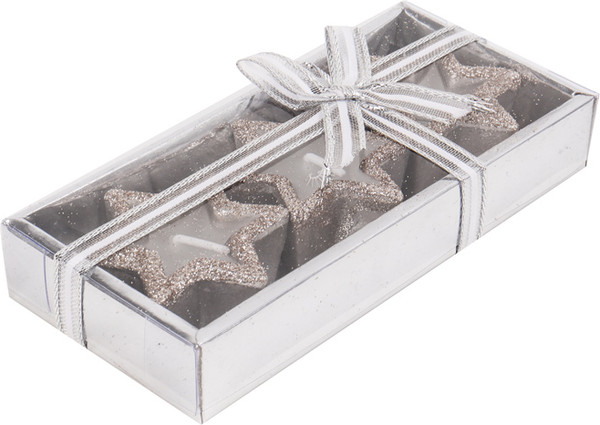 Изображение товара Набор свечей Darvish Звездочки / DV-H-2072 (3шт, серебристый)