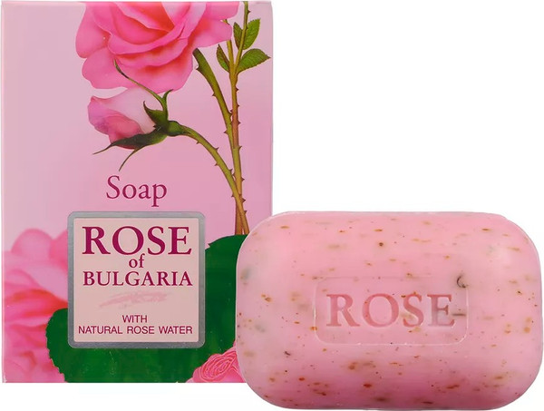 Изображение товара Мыло твердое Rose of Bulgaria Натуральное с частичками лепестков роз (100г)