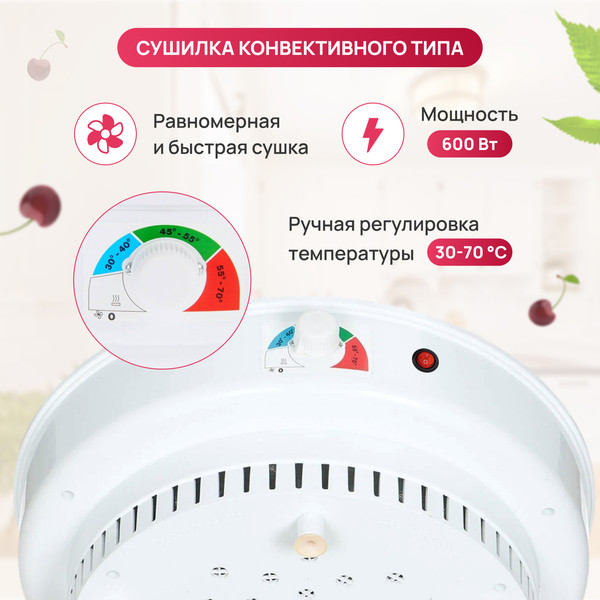Изображение товара Сушилка для овощей и фруктов Ветерок Ветерок-6 У 2П г/т ЭСОФ-2-0.6/220-02-В (прозрачный)