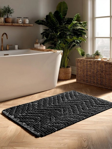 Изображение товара Коврик для ванной Home One Waffle 60x90 / 435522 (черный)