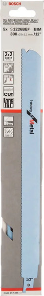 Изображение товара Набор пильных полотен Bosch S 1226 BEF Heavy for Metal / 2.608.657.396 (5шт)