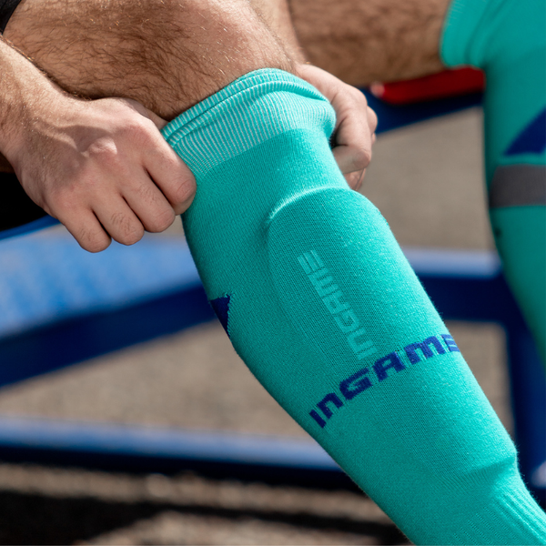 Изображение товара Гетры футбольные Ingame Взрослые FBA-022 усиленные (р-р 44-46, голубой)