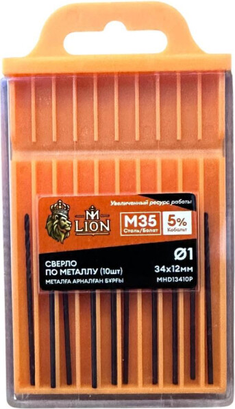 Изображение товара Набор сверл M-Lion По металлу 1.0x34мм / MHD13410P (10шт)