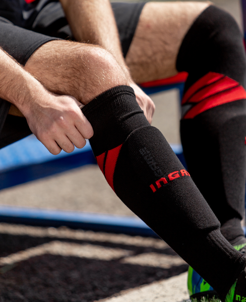 Изображение товара Гетры футбольные Ingame Взрослые FBA-022 усиленные (р-р 44-46, черный)