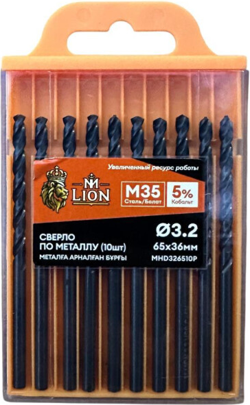 Изображение товара Набор сверл M-Lion По металлу 3.2x65мм /  MHD326510P (10шт)