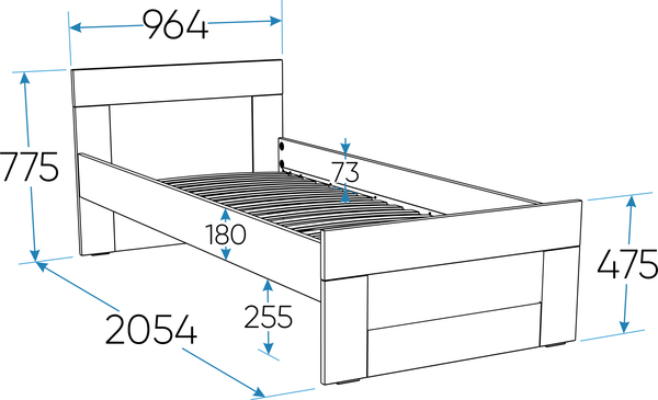 Изображение товара Односпальная кровать Mio Tesoro Сириус 90x200 2.02.04.580.1 (белый)
