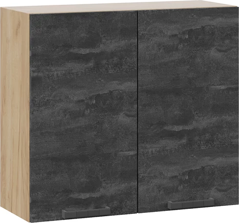 Изображение товара Шкаф навесной для кухни ТриЯ Детройт 1ВВ8 с двумя дверьми (дуб крафт золотой/угольный камень)