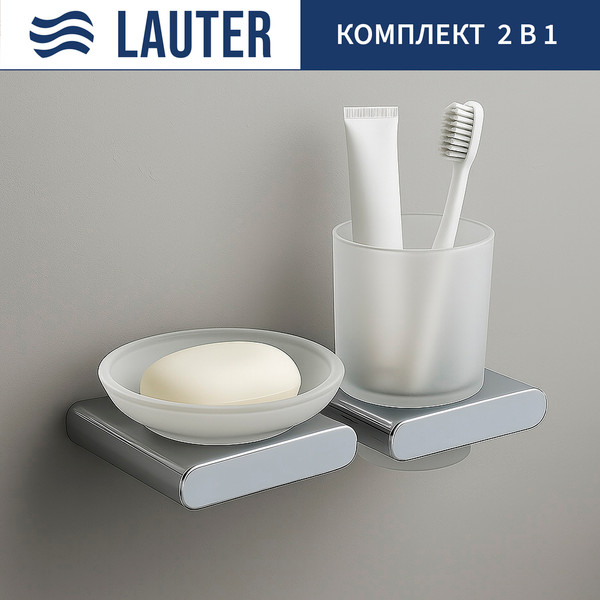 Изображение товара Набор аксессуаров для ванной Lauter 21SH57061 + 21SH57051 (Chrome, 2 предмета)