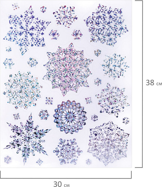 Изображение товара Набор наклеек на окно Золотая сказка Морозные снежинки / 592574 (серебряный)