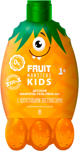 Изображение товара Шампунь-гель детский Фрутомонстры Mega monsters Ананас 3в1 (400мл)