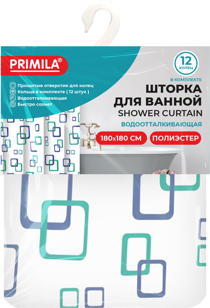 Изображение товара Шторка-занавеска для ванны Primila 700081 (180x180)