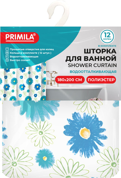 Изображение товара Шторка-занавеска для ванны Primila 700082 (180x200)