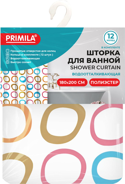 Изображение товара Шторка-занавеска для ванны Primila 700086 (180x200)