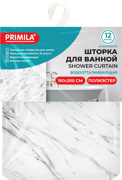Изображение товара Шторка-занавеска для ванны Primila 700084 (180x200)